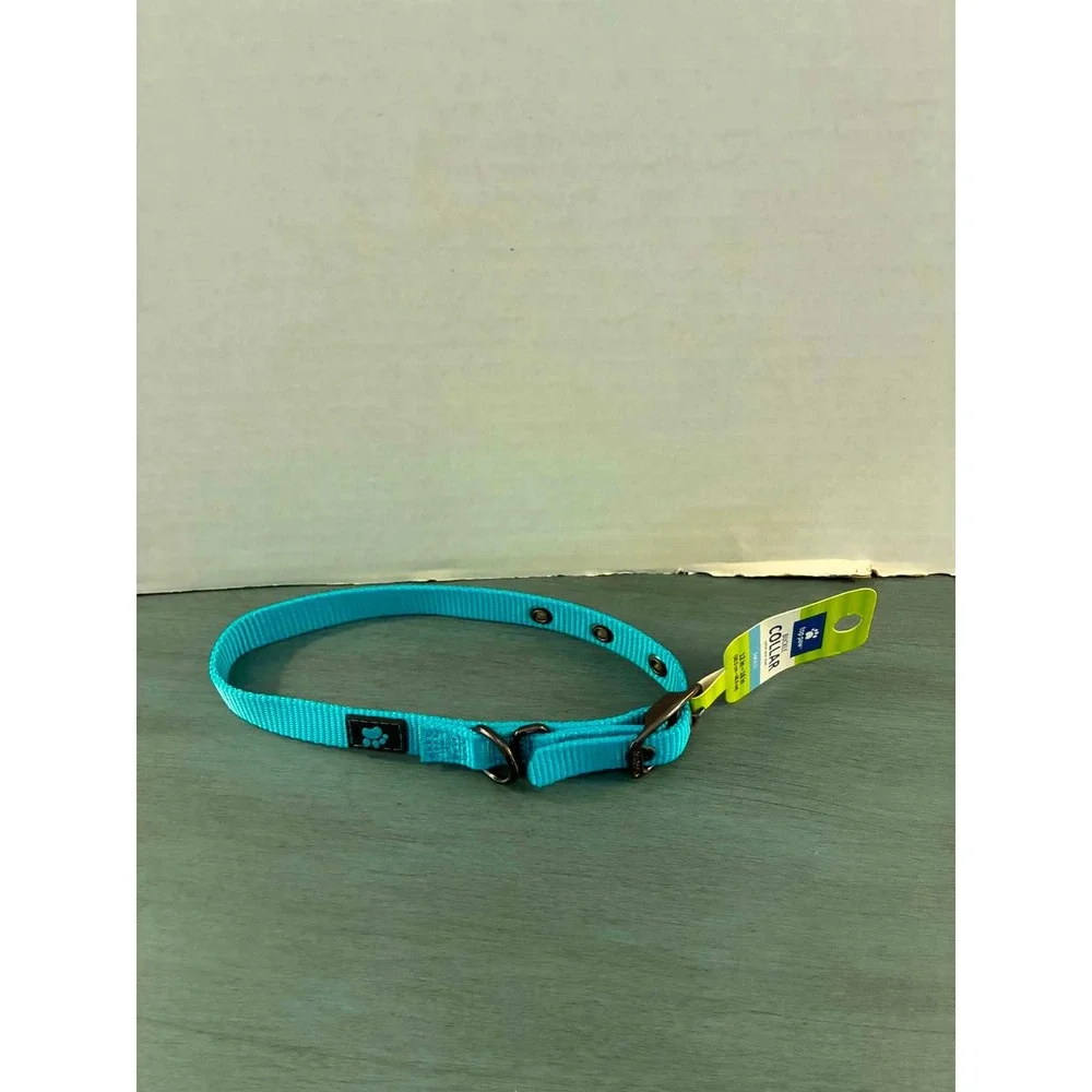 Top Paw Buckle Dog Collar Small Aqua Blue NWT Adjustable Nylon 12-16in